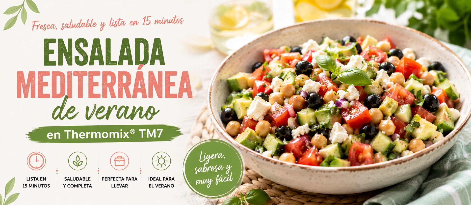 Ensalada Mediterránea de Verano con Thermomix® TM7 | Fresca, Saludable y Lista en 15 Minutos