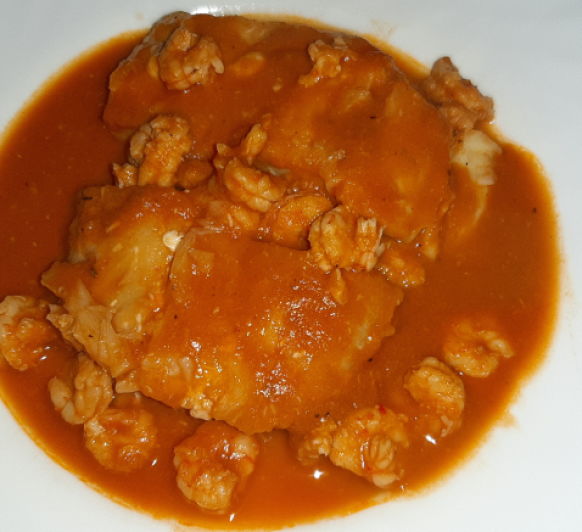 Merluza en salsa de gambas